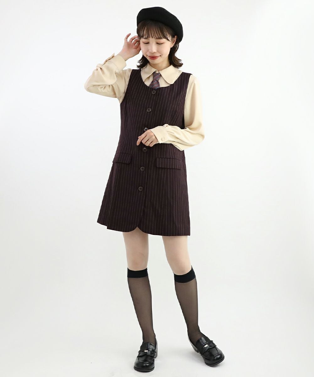 ストライプジレジャンパースカート/F i.n.t [47AE04f003] | F i.n.t