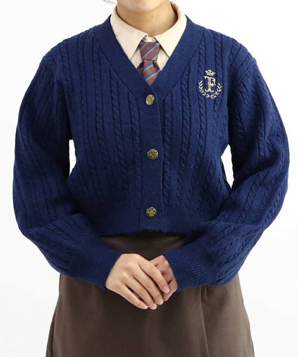 □モノグラムロゴ刺繍ケーブルニットカーディガン/F i.n.t [47AJ04j001