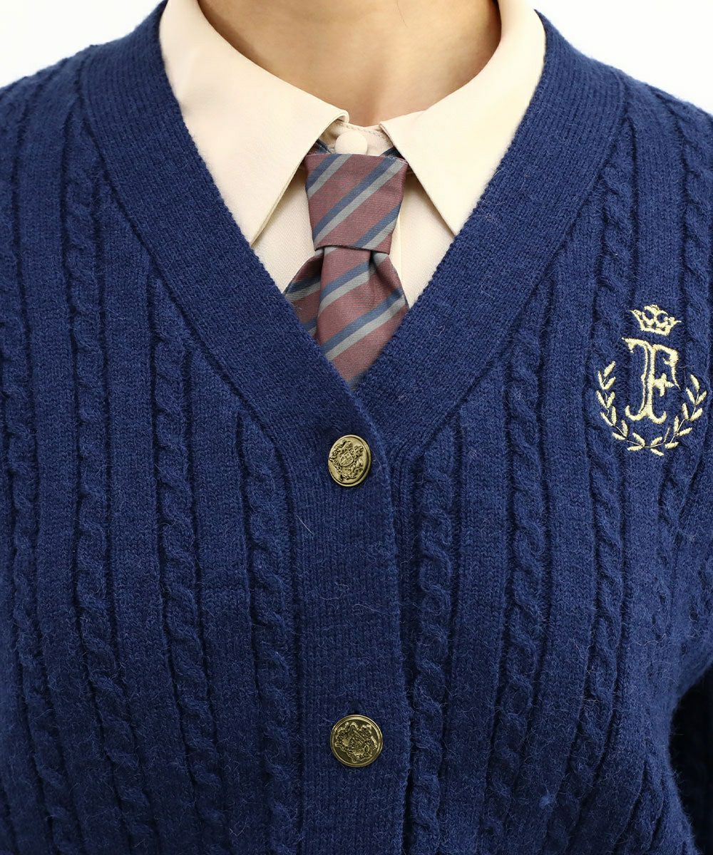 □モノグラムロゴ刺繍ケーブルニットカーディガン/F i.n.t [47AJ04j001