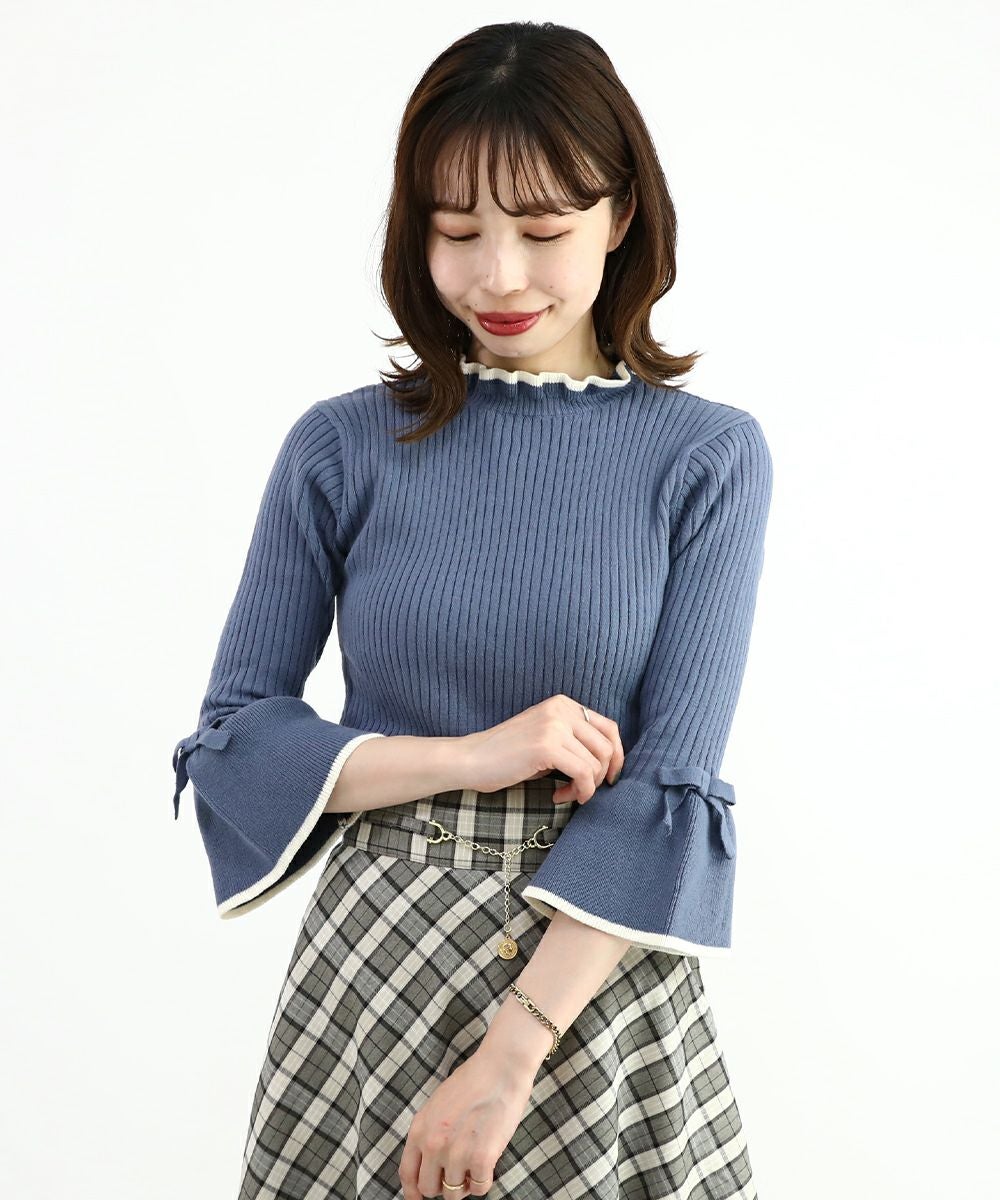エムズグレイシー 七分袖 リボン ニット リボン刺繍入りニット | msgracy