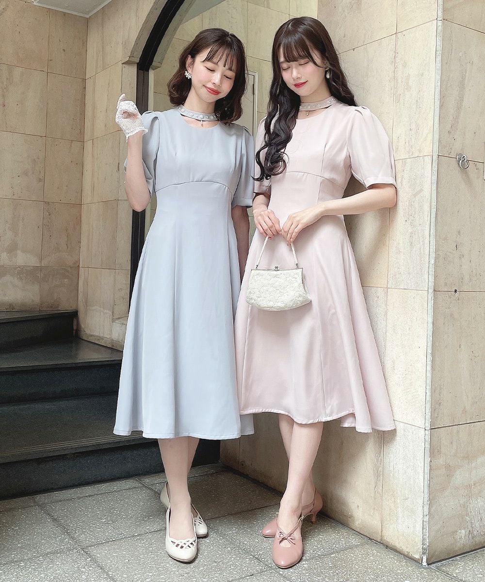 パール刺繍チョーカーワンピース【オケージョン】/an another angelus