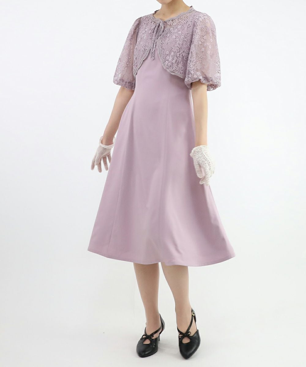 【a.v.v】ワンピース、ボレロ付き　白　紫 レースボレロ付き2wayワンピース【オケージョン】/an another angelus