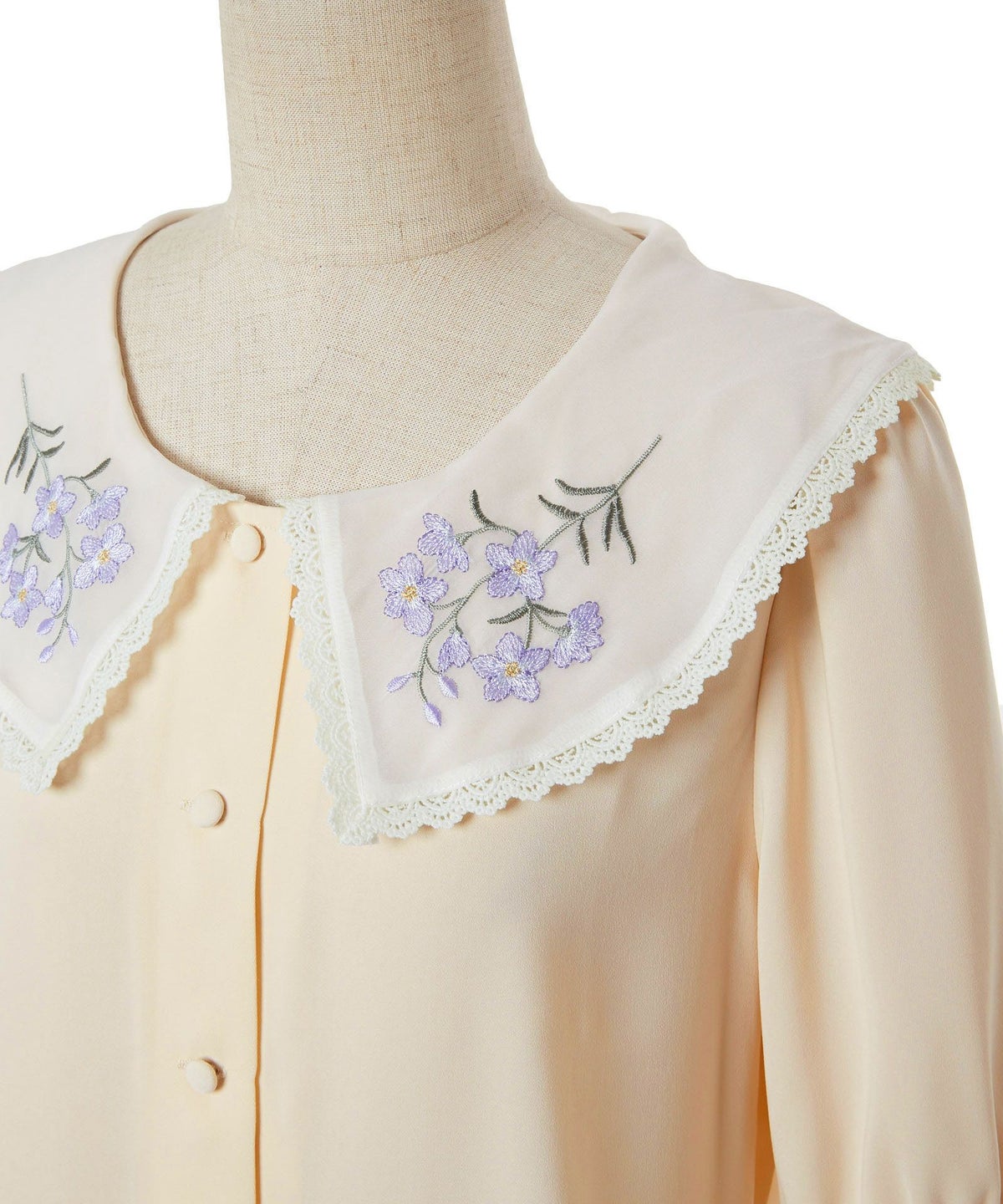 衿アップ (ivory×purple)