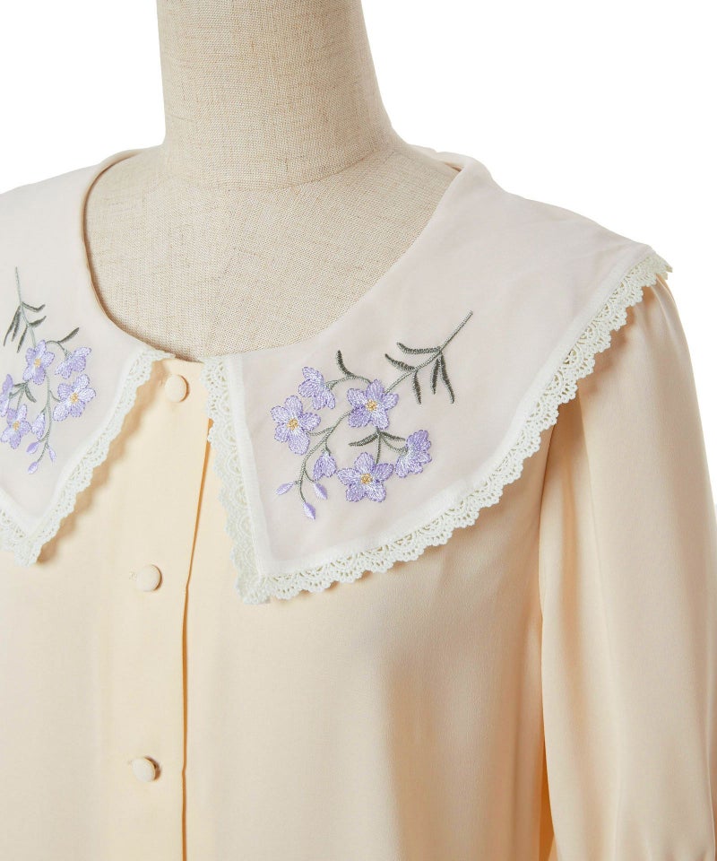 衿アップ (ivory×purple)