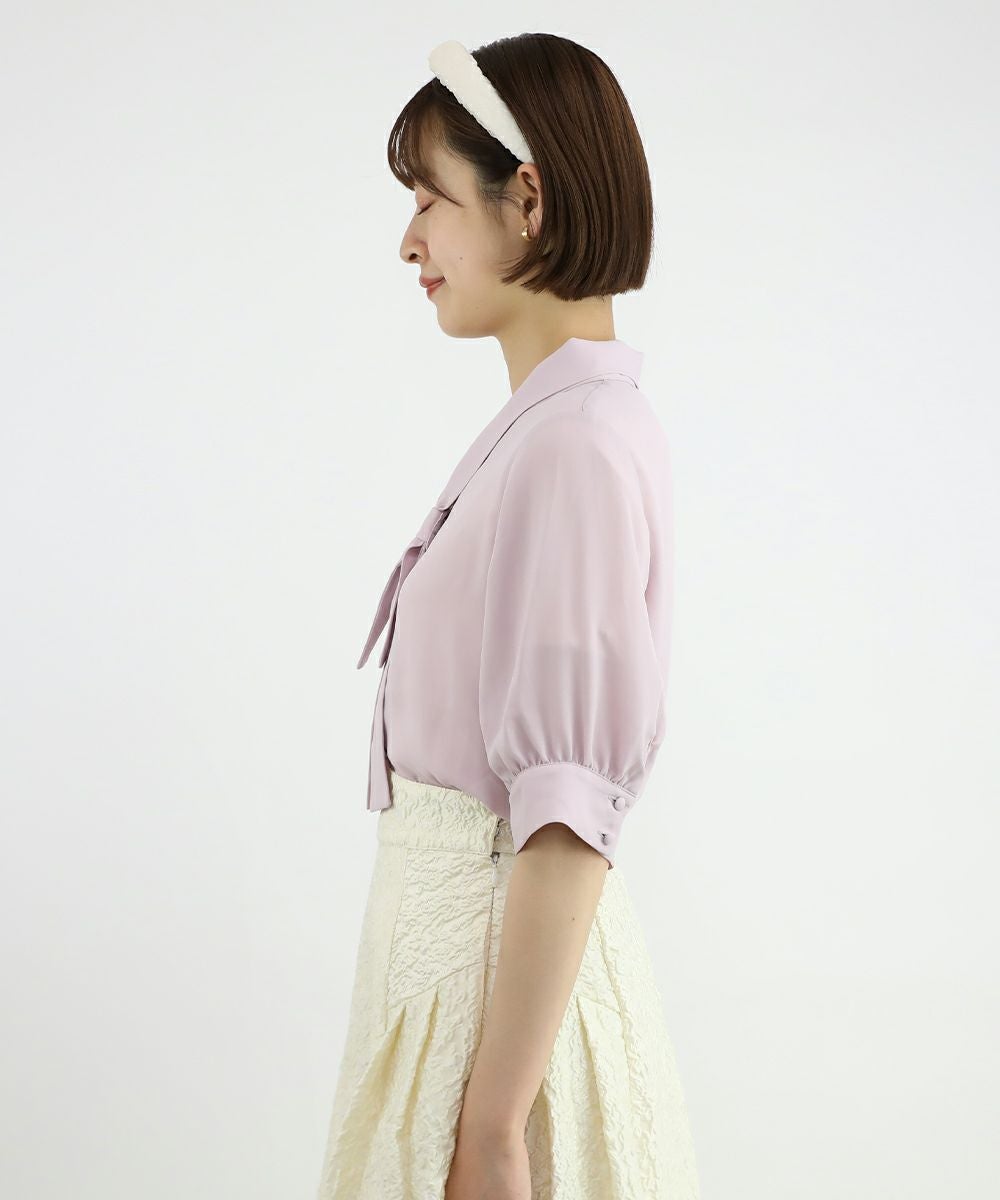 新品未使用♡OHGA オーガ POWAN ポワン♡ピンク♡ブラウス □変形ダブルボウタイブラウス/an another angelus [46BF02h022] | F