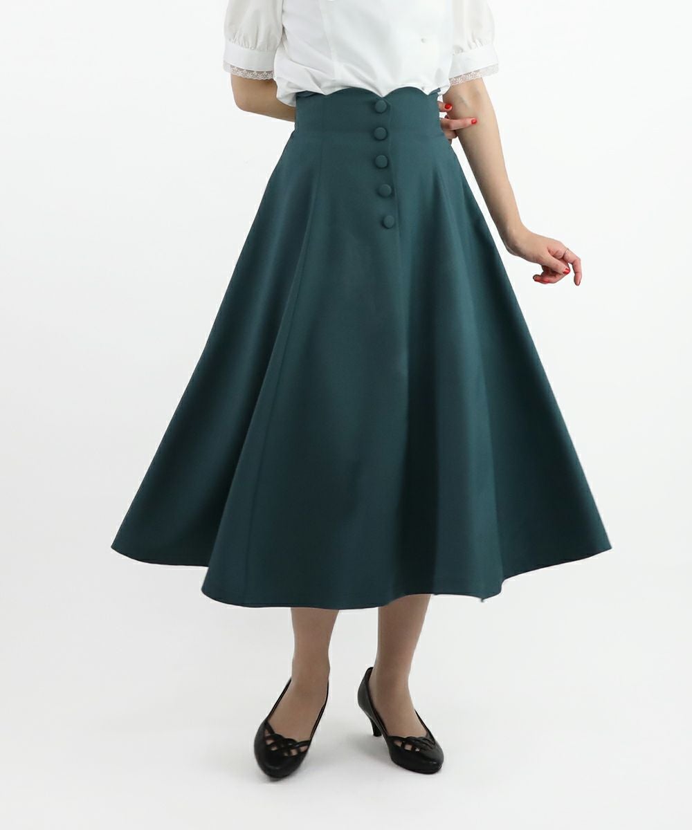 ❀Fint♡美品 スカラップ ハイウエストフレアースカート 完売品 ハイウエストスカラップデニムライクフレアースカート/fint フィント