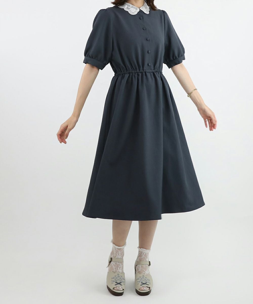 ローズ刺繍オーガンジー衿ワンピース/F i.n.t [47AE02h009] | F i.n.t