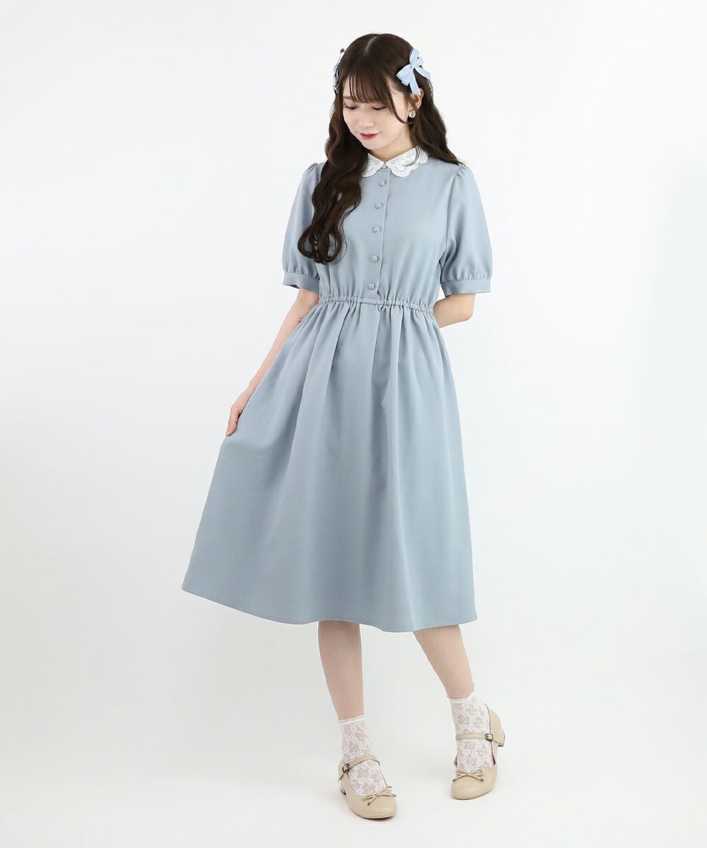 ローズ刺繍オーガンジー衿ワンピース/F i.n.t [47AE02h009] | F i.n.t
