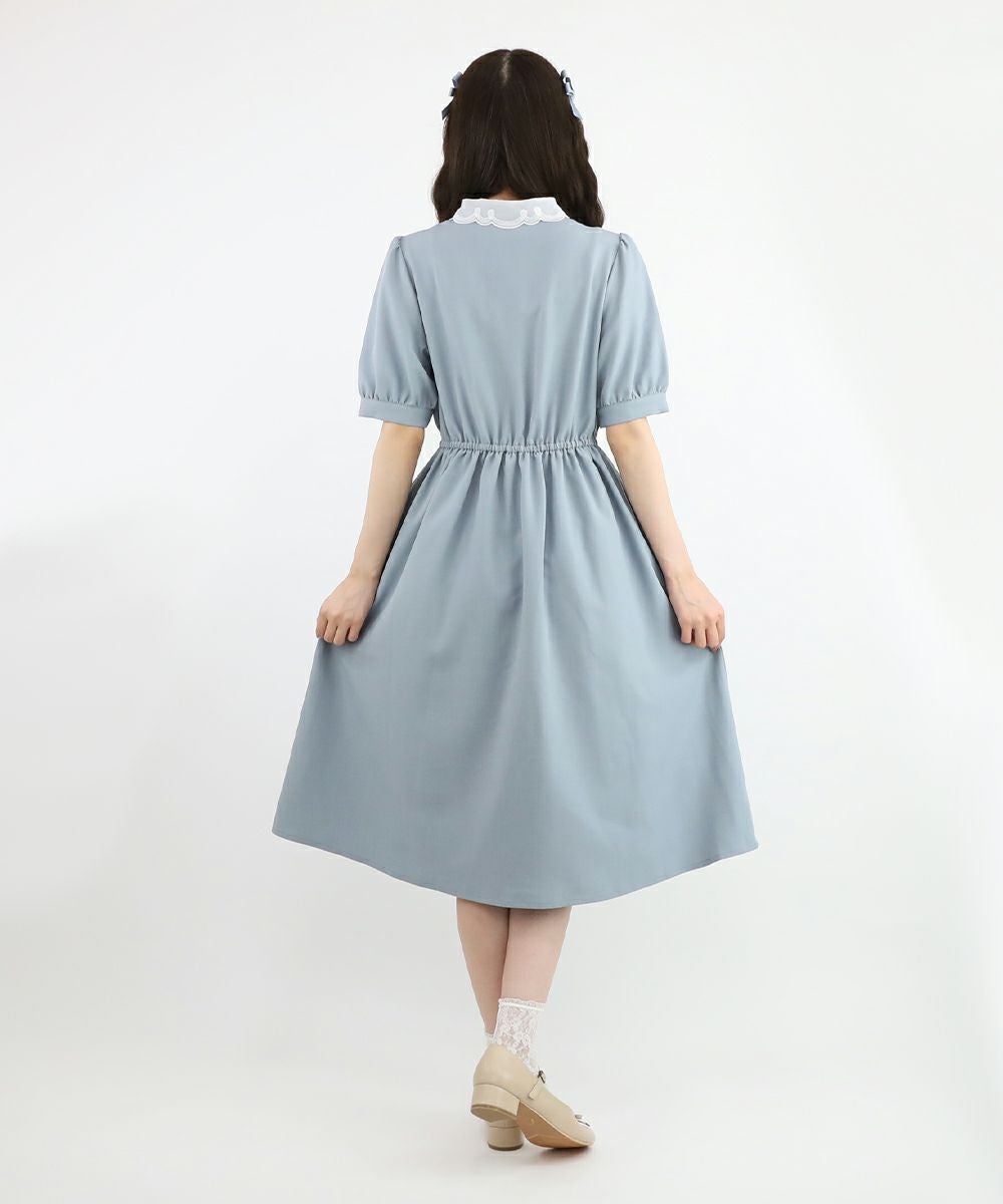 ローズ刺繍オーガンジー衿ワンピース/F i.n.t [47AE02h009] | F i.n.t