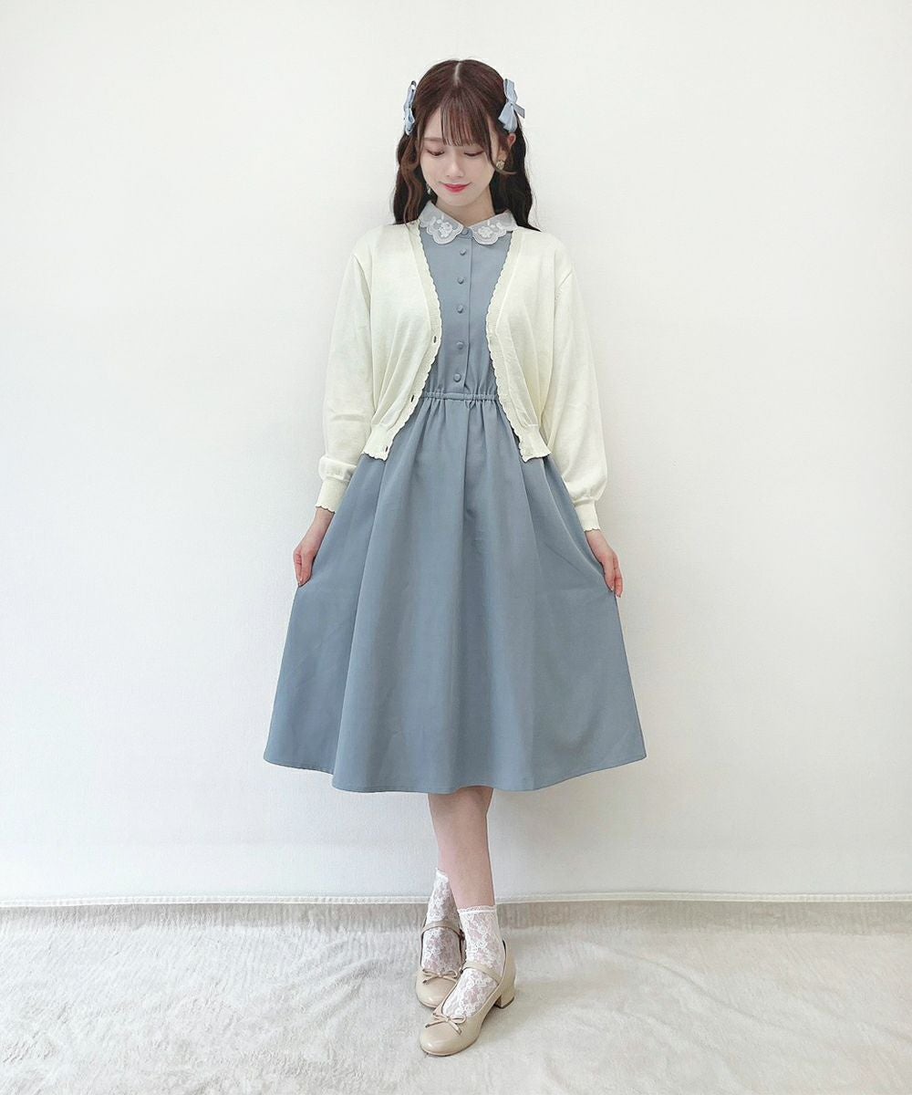 ローズ刺繍オーガンジー衿ワンピース/F i.n.t [47AE02h009] | F i.n.t