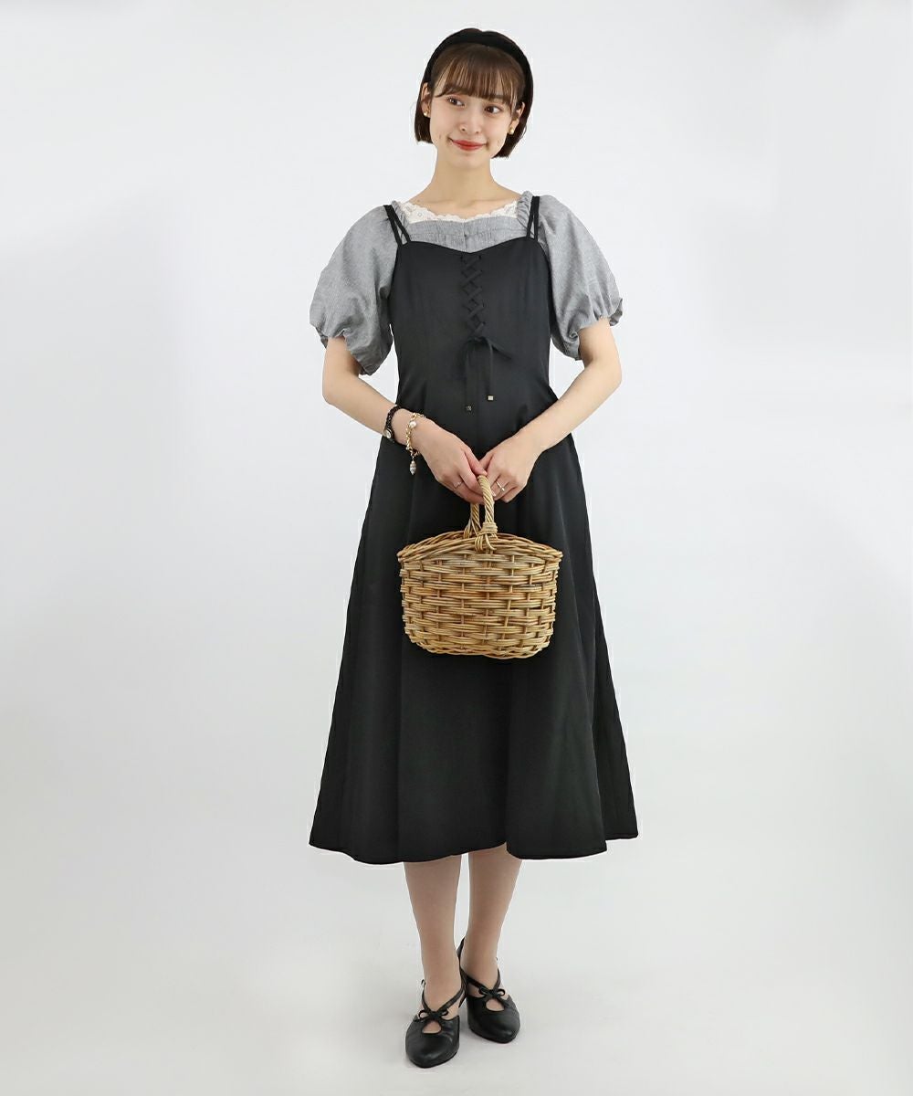 □フロントレースアップキャミワンピース/an another angelus