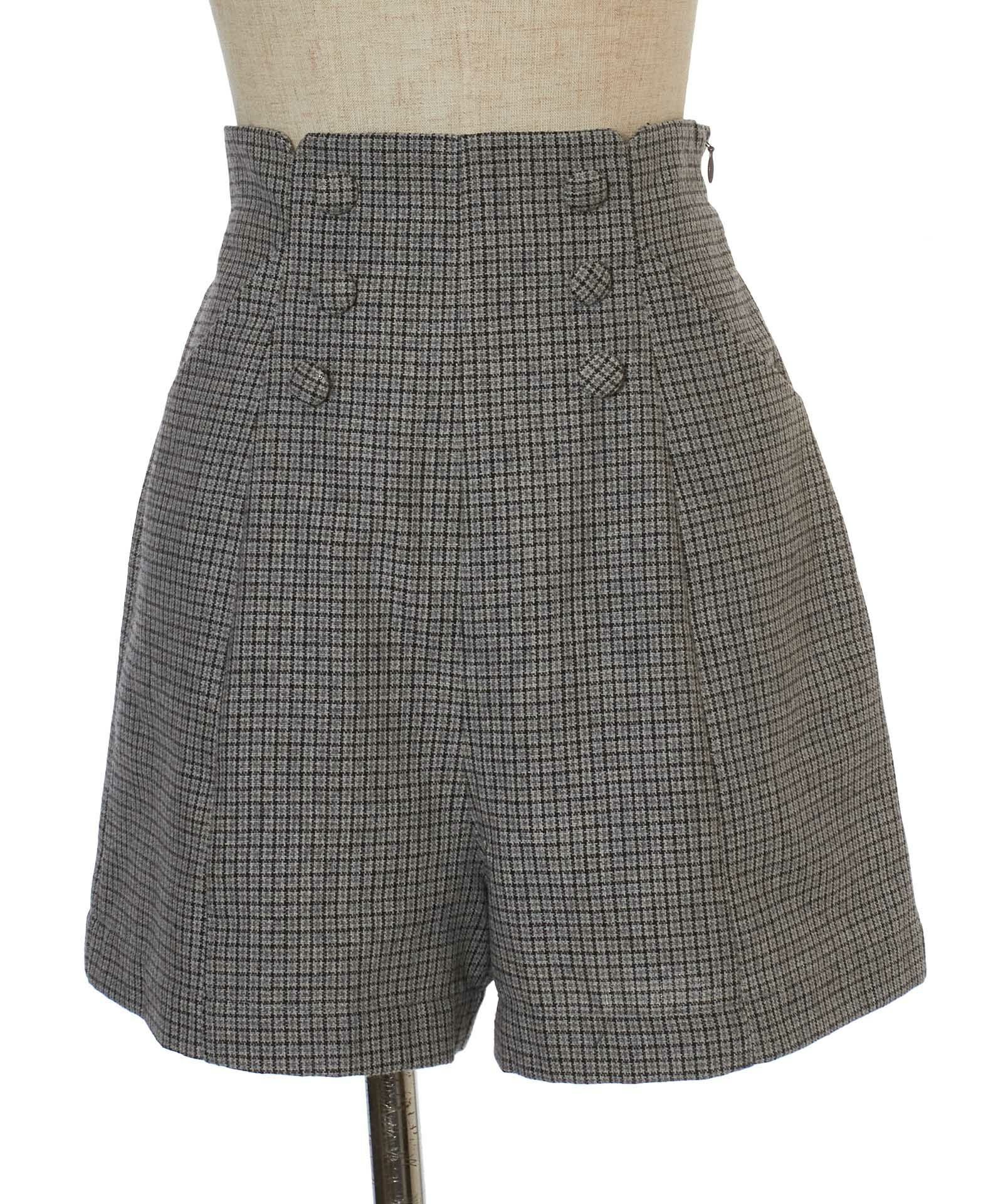 □ダブル釦チェックショートパンツ/F i.n.t[47AH02k002] | F i.n.t公式