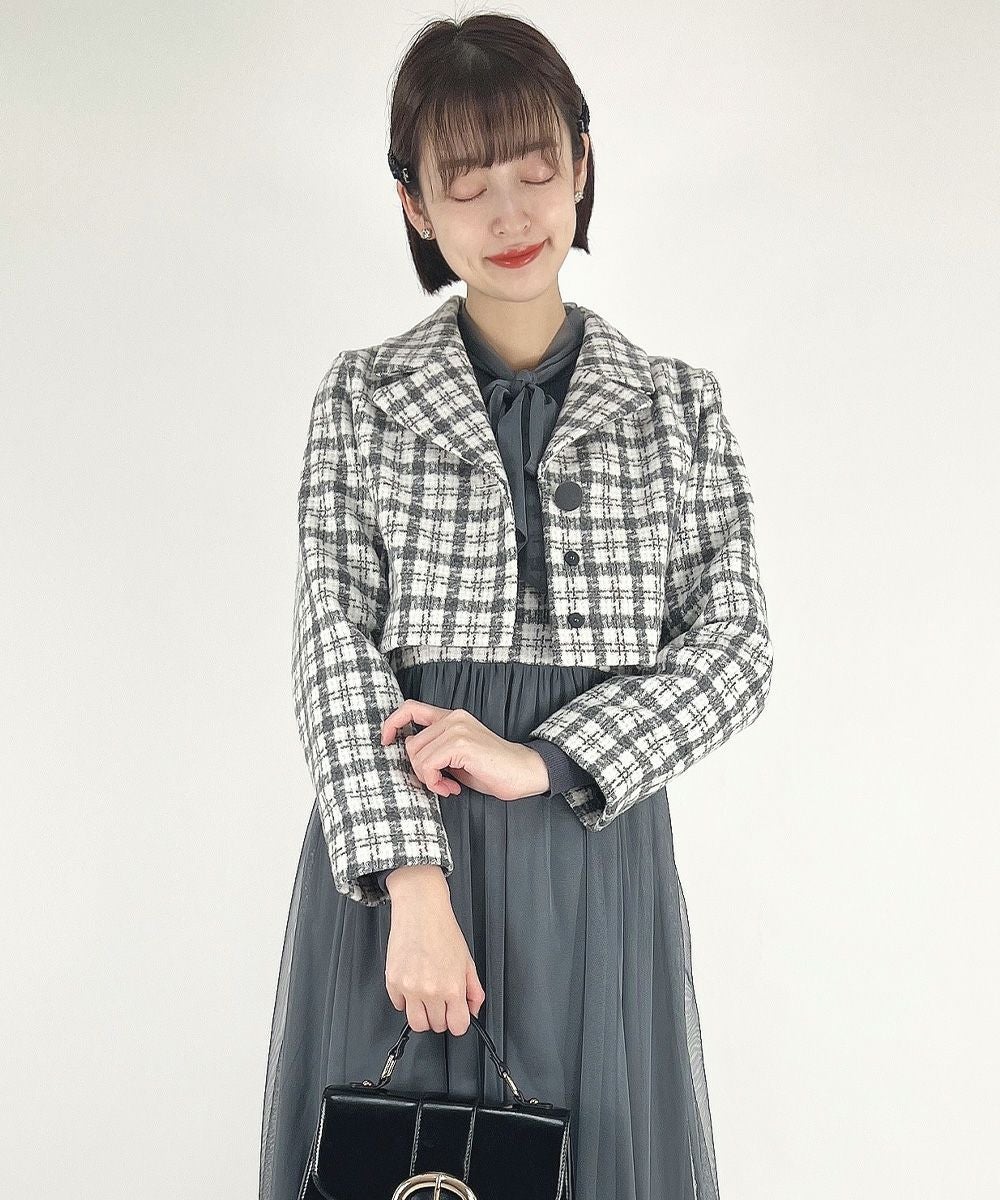 □ツイードチェックショートジャケット/an another angelus