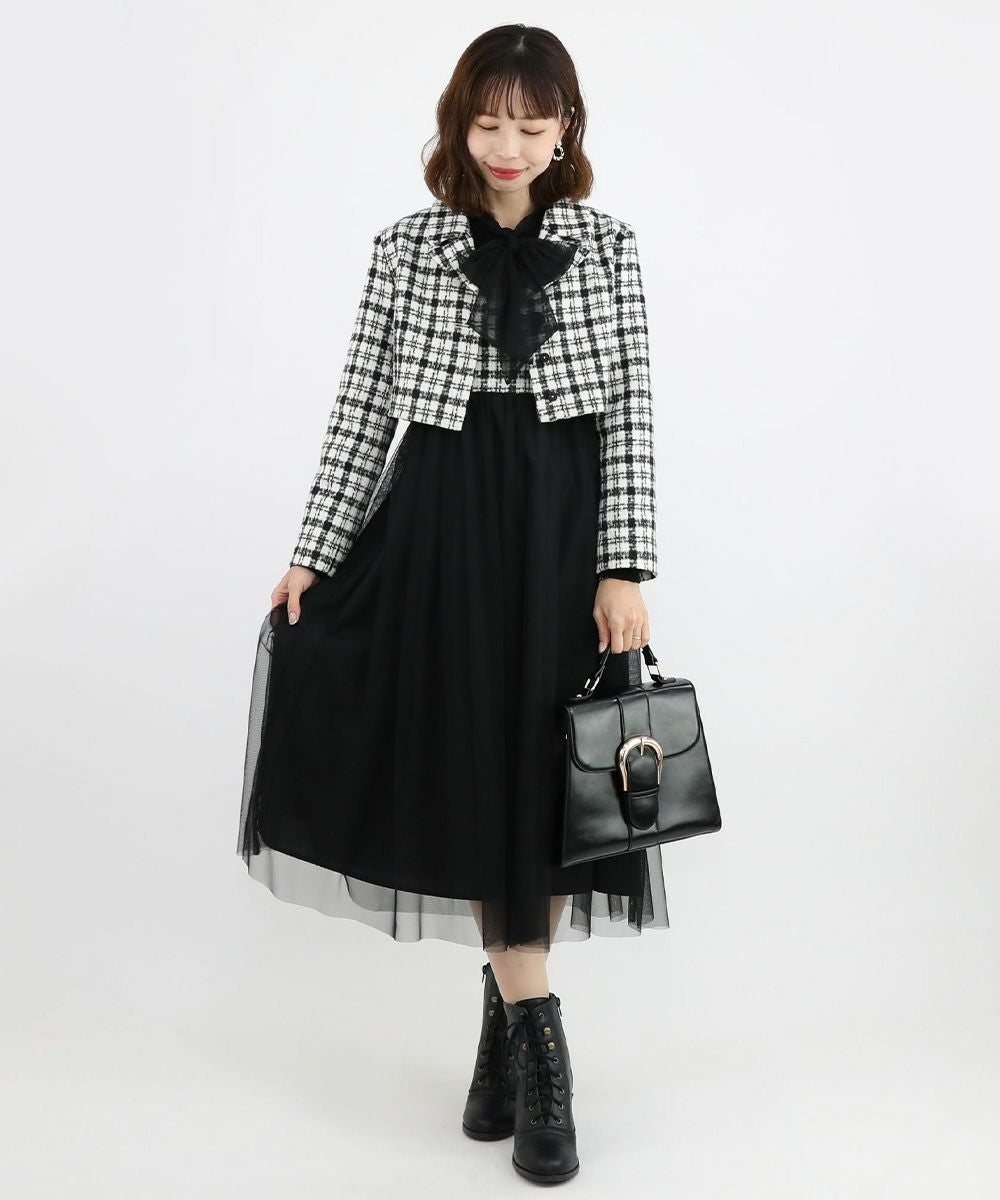 □ツイードチェックショートジャケット/an another angelus