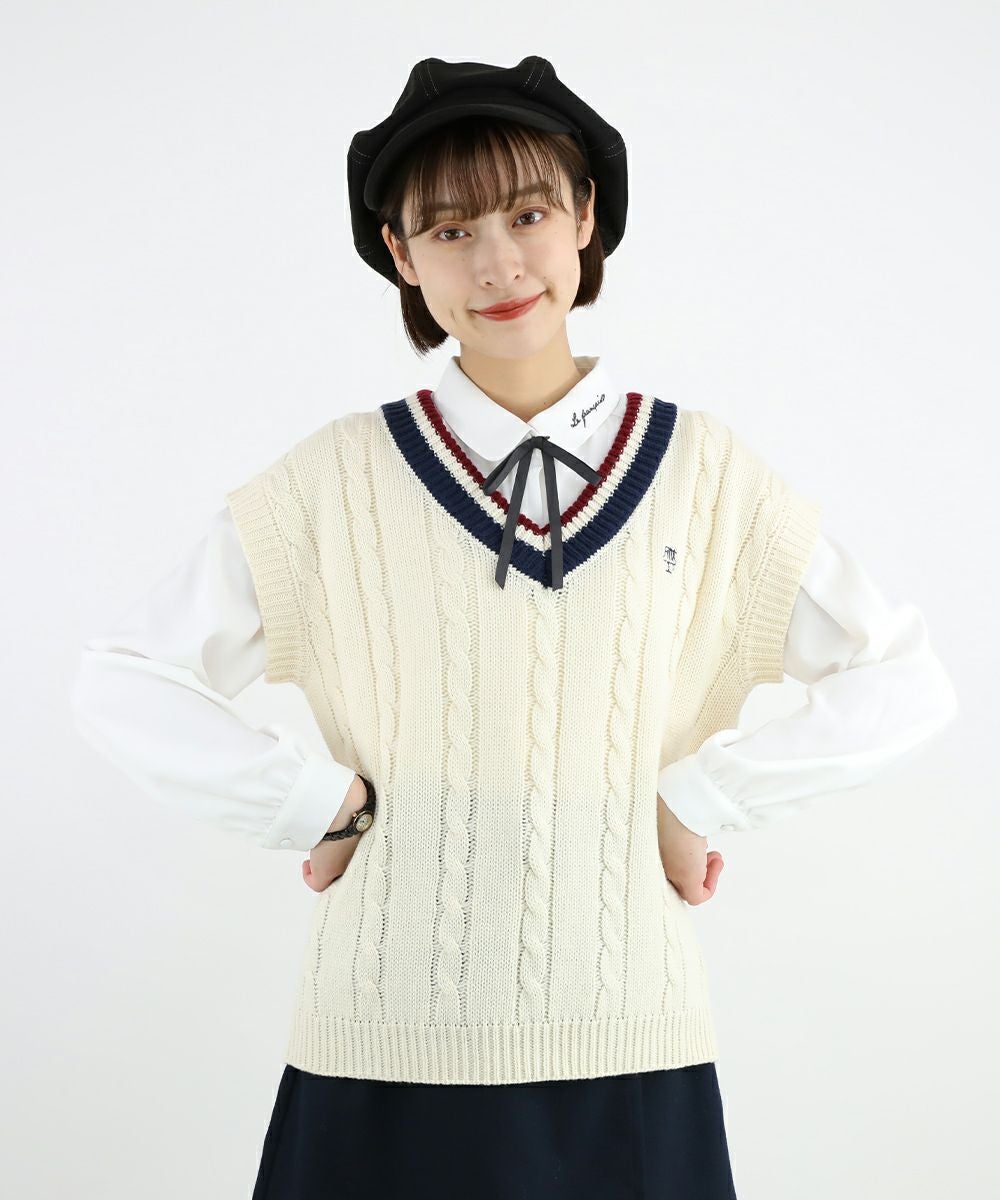 姫　M.＆KYOKO マルチカラー ニットベスト新品未使用 □マルチラインニットベスト/F i.n.t[47AJ02f009] | F i.n.t公式通販サイト