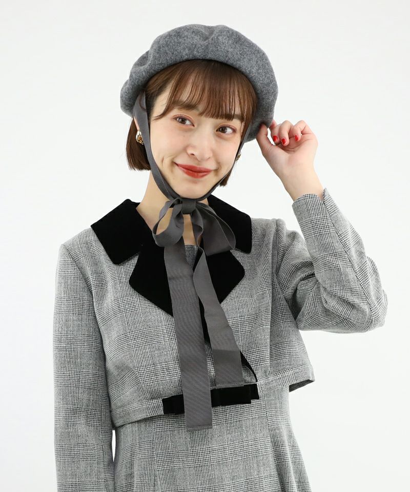 □グログランリボン付きベレー帽/F&A [47CB01a001] | F i.n.t公式通販