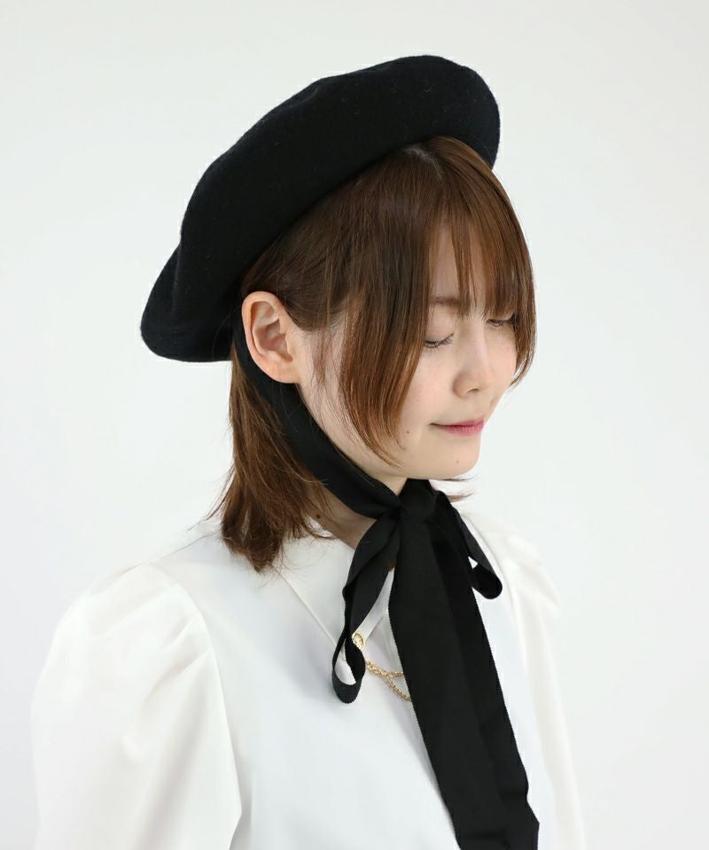 □グログランリボン付きベレー帽/F&A [47CB01a001] | F i.n.t公式通販