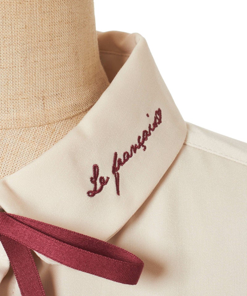 ロゴ刺繍アップ （beige×red）