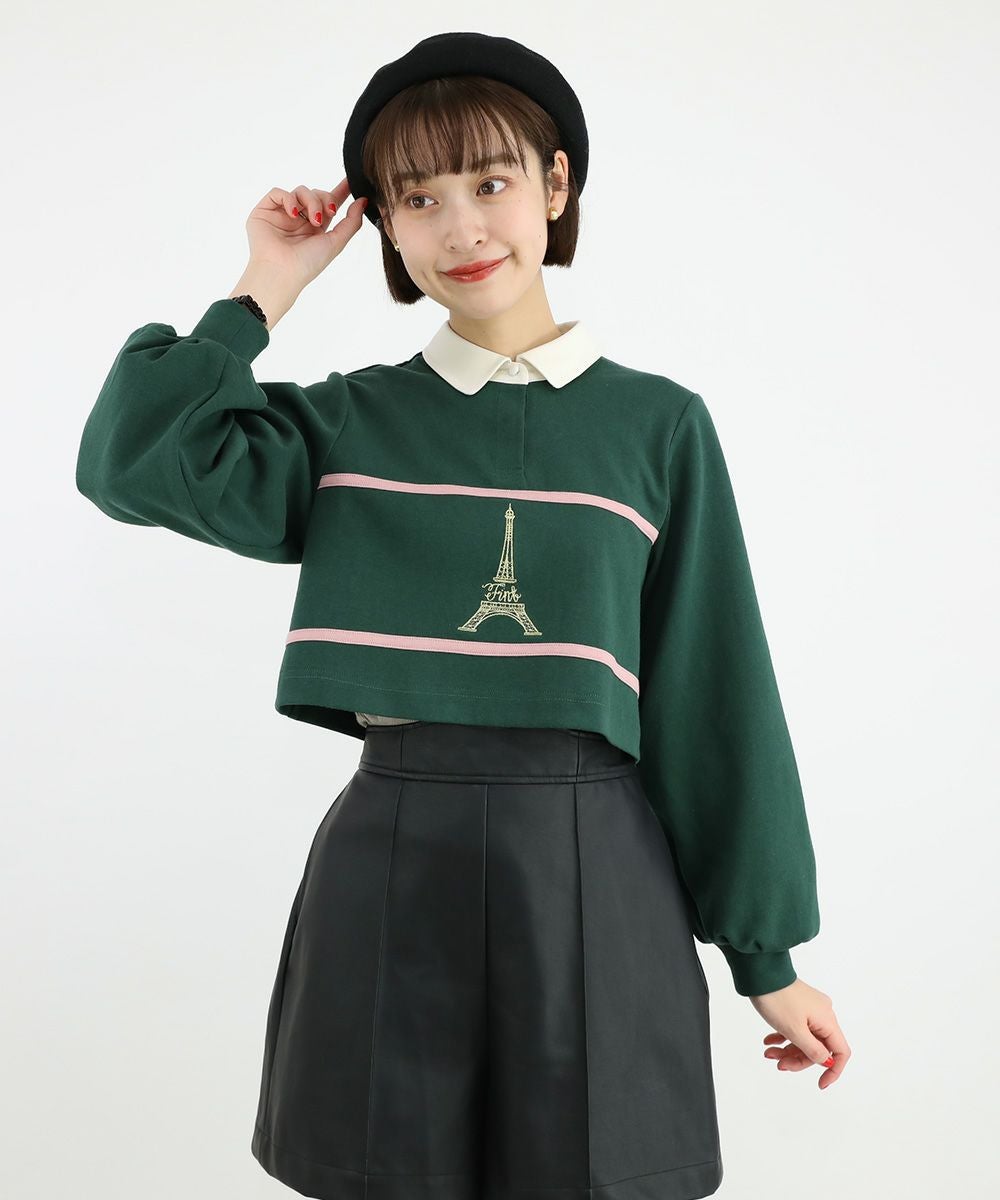 □エッフェル塔ロゴ刺繍ラガーシャツ/F i.n.t [47AI02j005] | F i.n.t