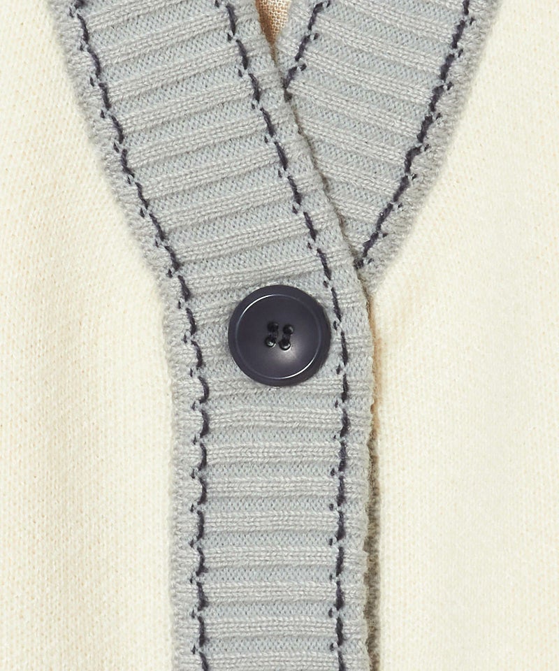 ボタンアップ （off white×gray）