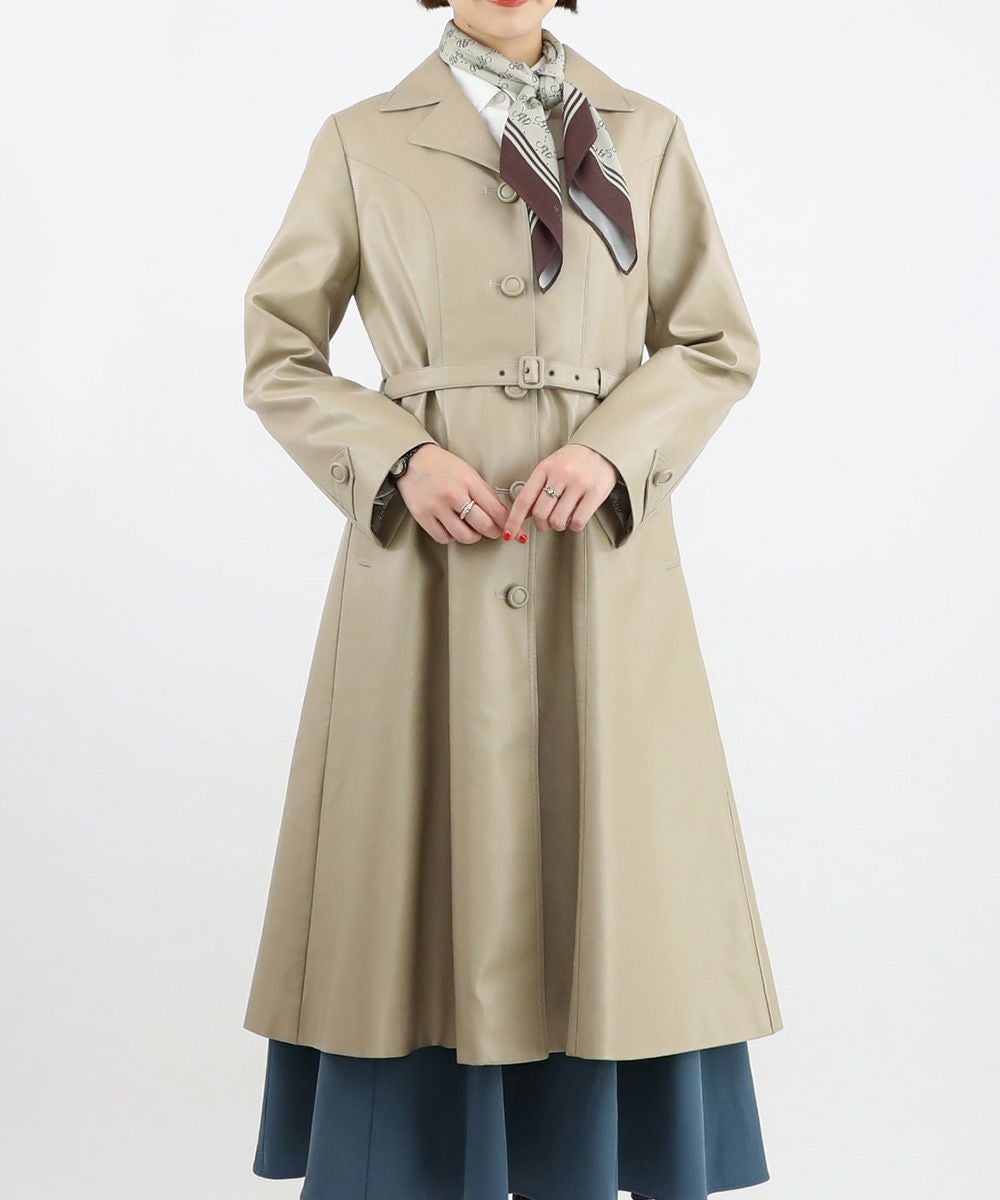 □フェイクレザー開衿コート/an another angelus [47BD03j003] | F