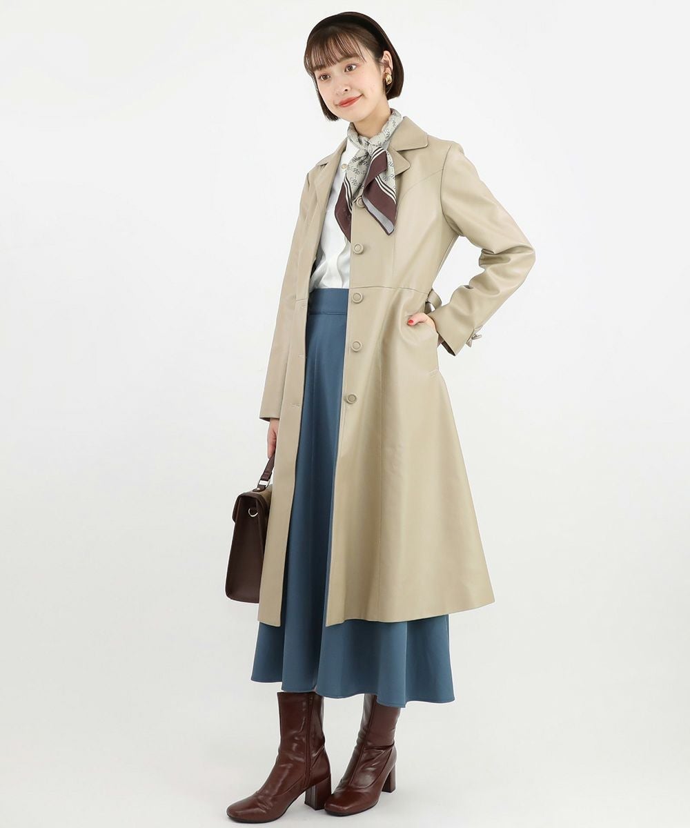 □フェイクレザー開衿コート/an another angelus [47BD03j003] | F