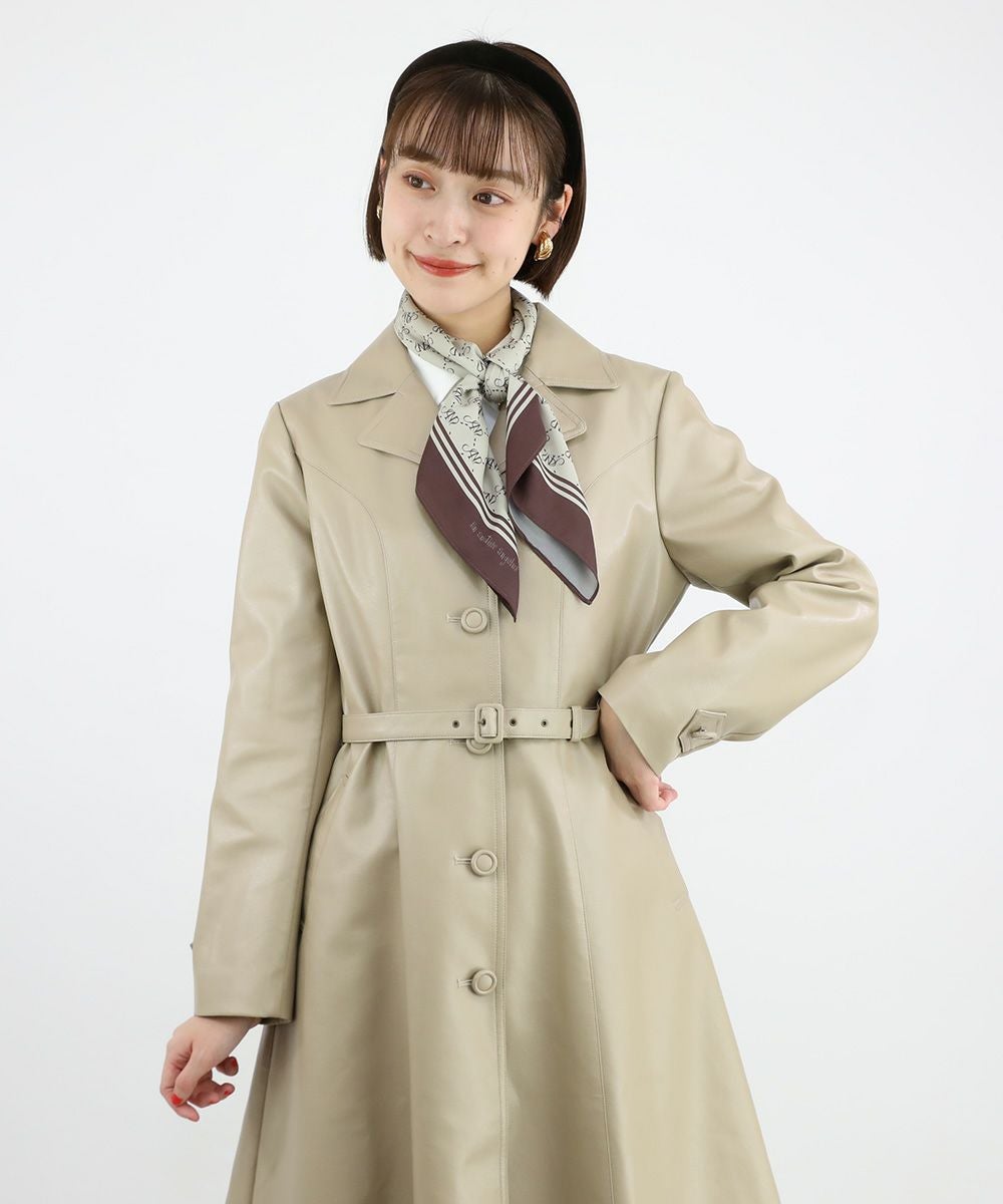 □フェイクレザー開衿コート/an another angelus [47BD03j003] | F