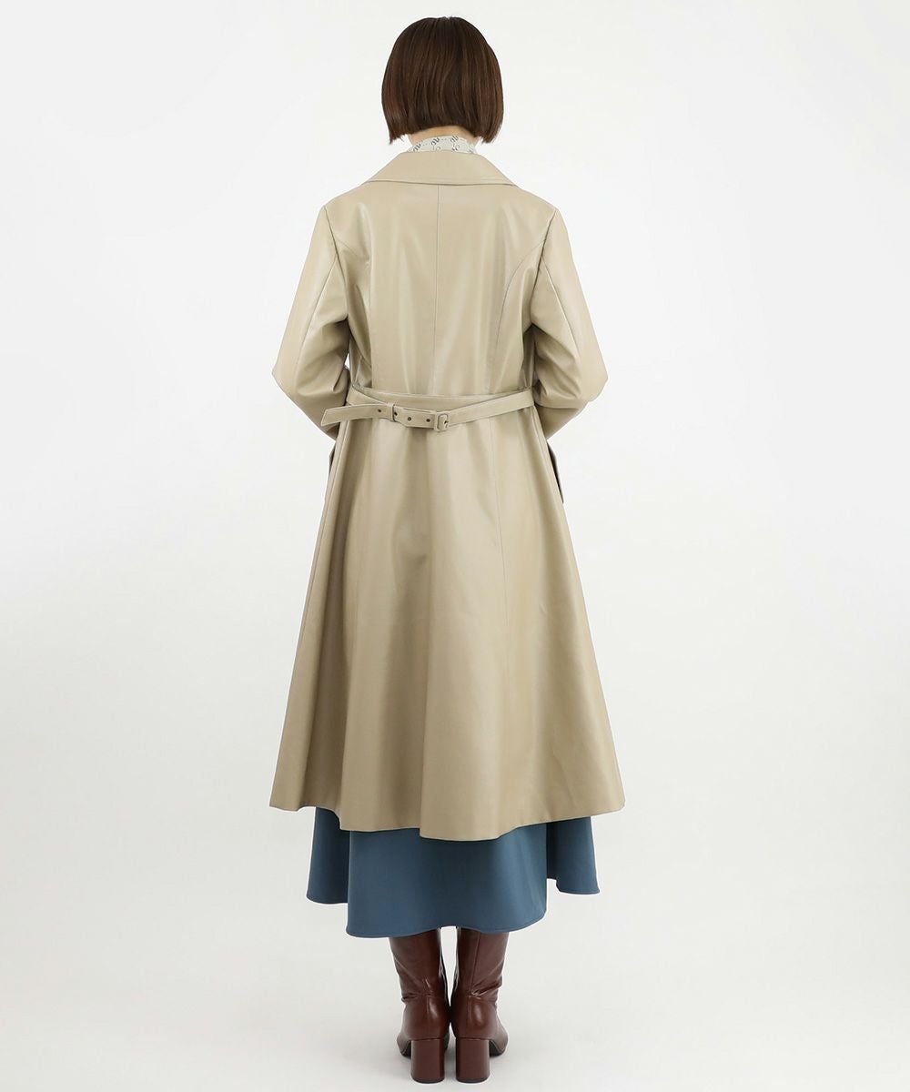 □フェイクレザー開衿コート/an another angelus [47BD03j003] | F