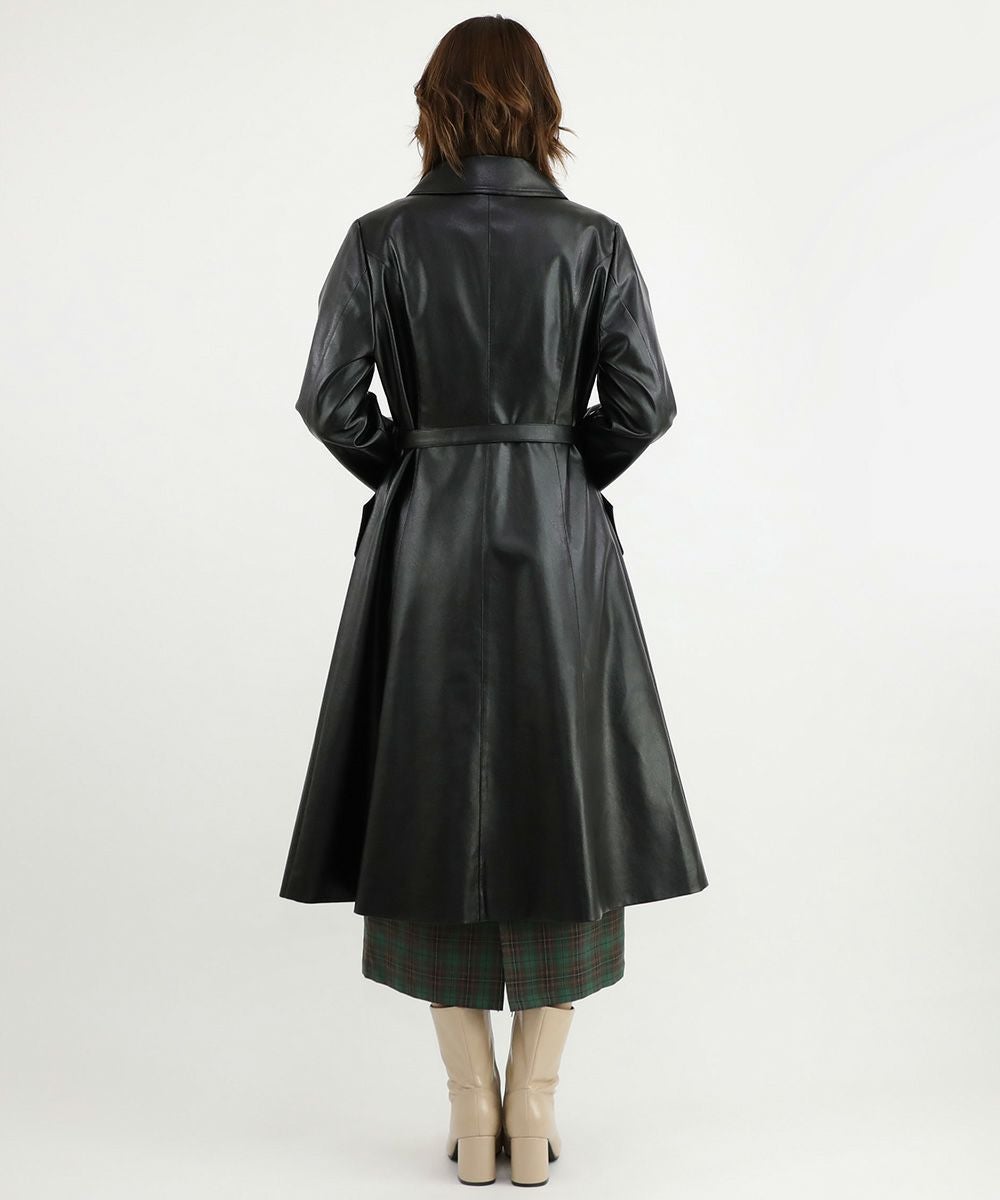 □フェイクレザー開衿コート/an another angelus [47BD03j003] | F