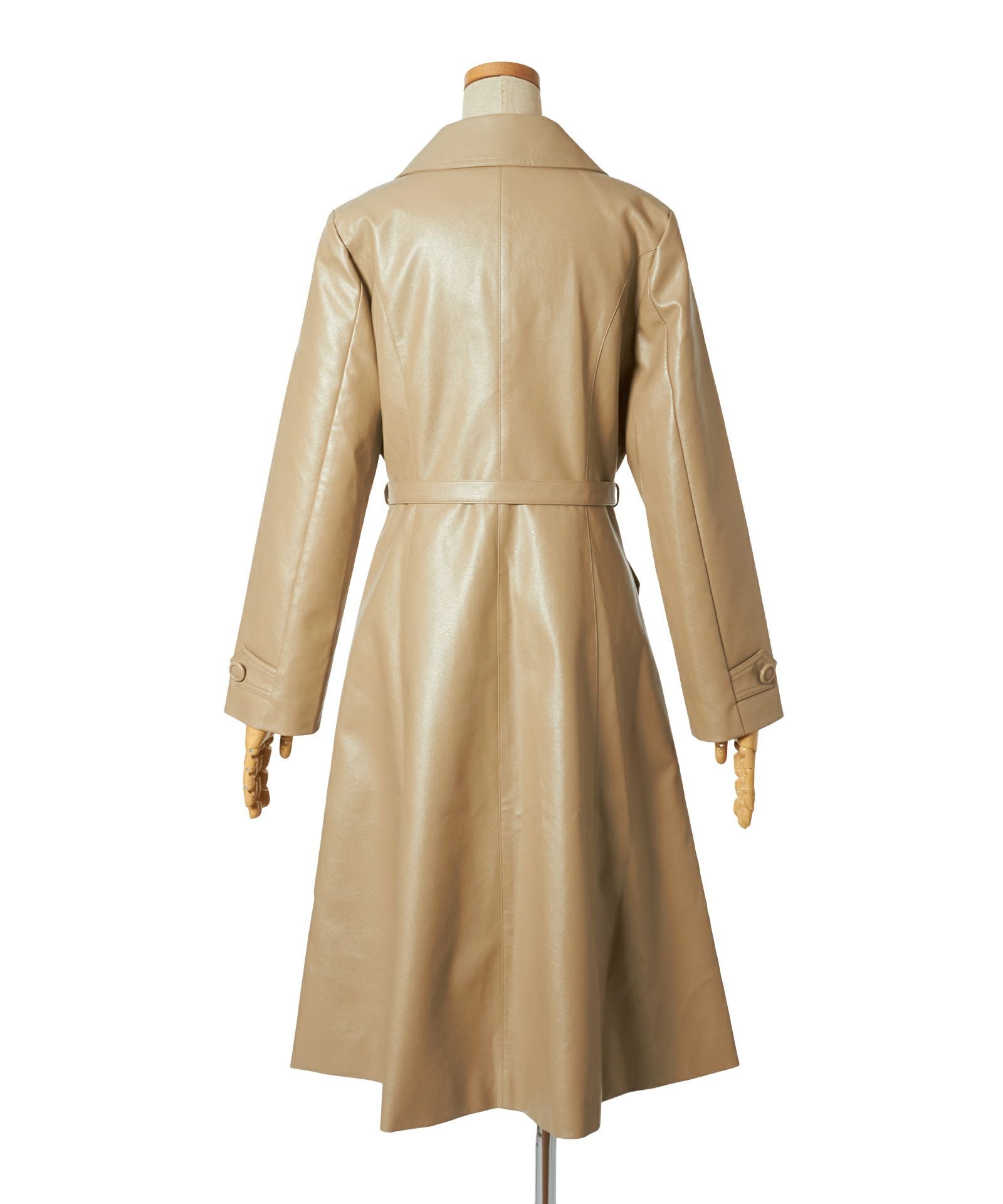 □フェイクレザー開衿コート/an another angelus [47BD03j003] | F