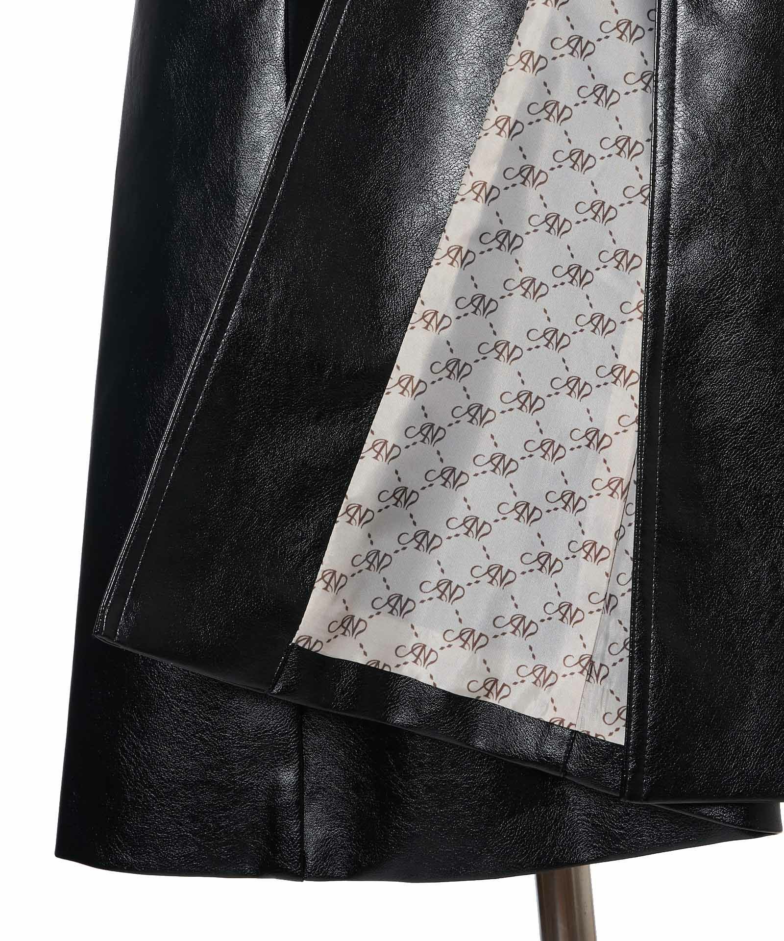 □フェイクレザー開衿コート/an another angelus [47BD03j003] | F