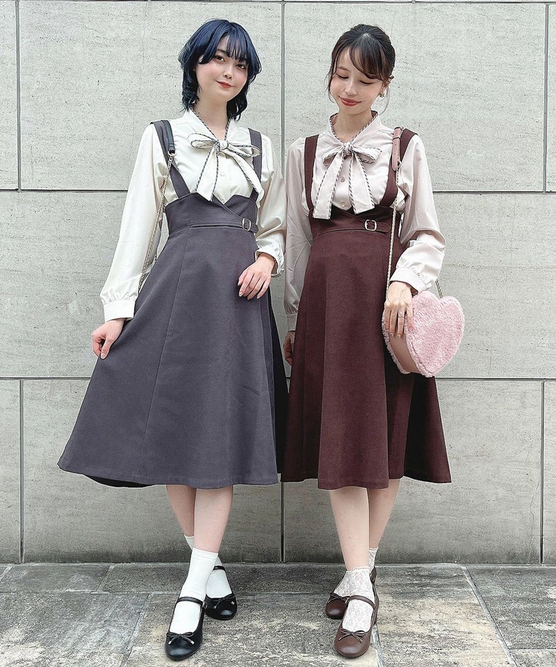 左 : ivory / 160cm 右 : pink beige / 158cm