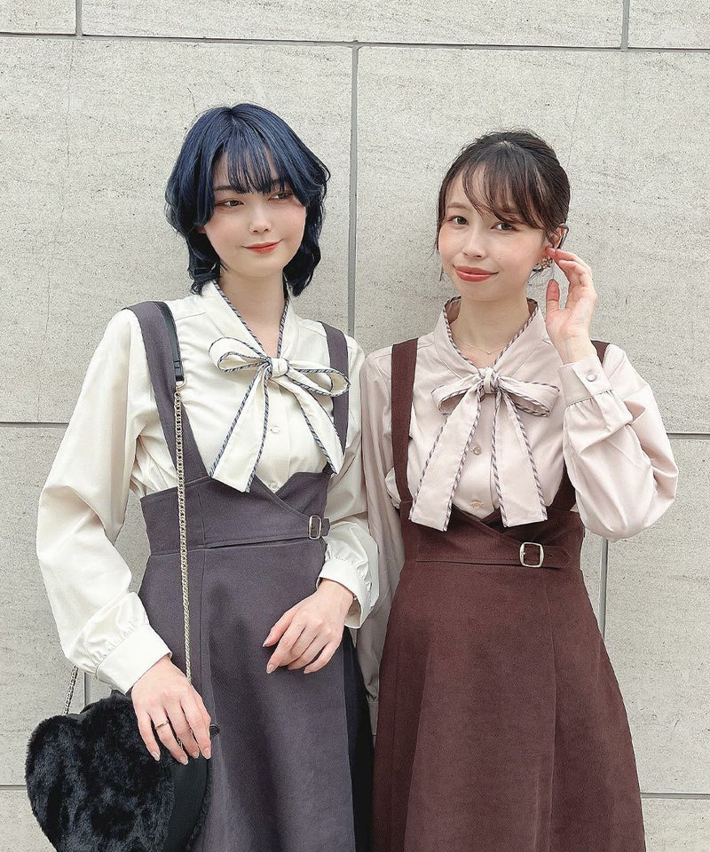 左 : ivory / 160cm 右 : pink beige / 158cm