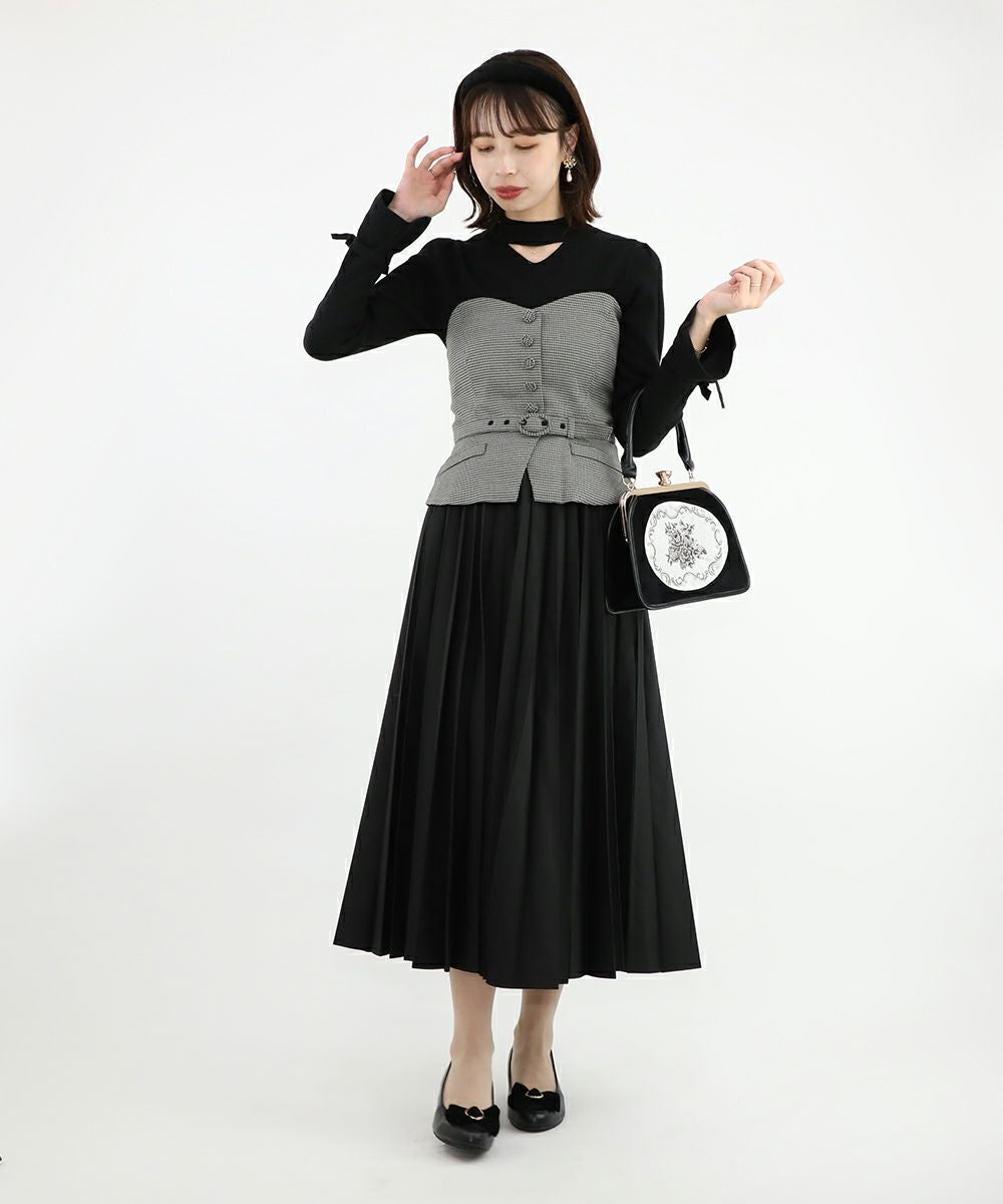 □袖口リボンチョーカーニットプルオーバー/an another angelus