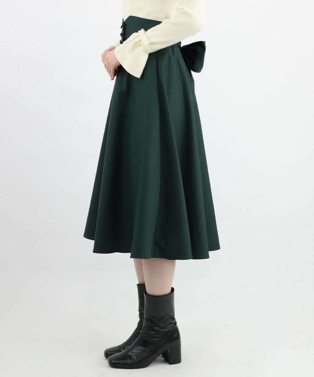 【RT-92251】（2点セット）WW黒スカート＆緑ストール PLUS（AZUL BY MOUSSY） スカート 「PLUS」タックドレープニット