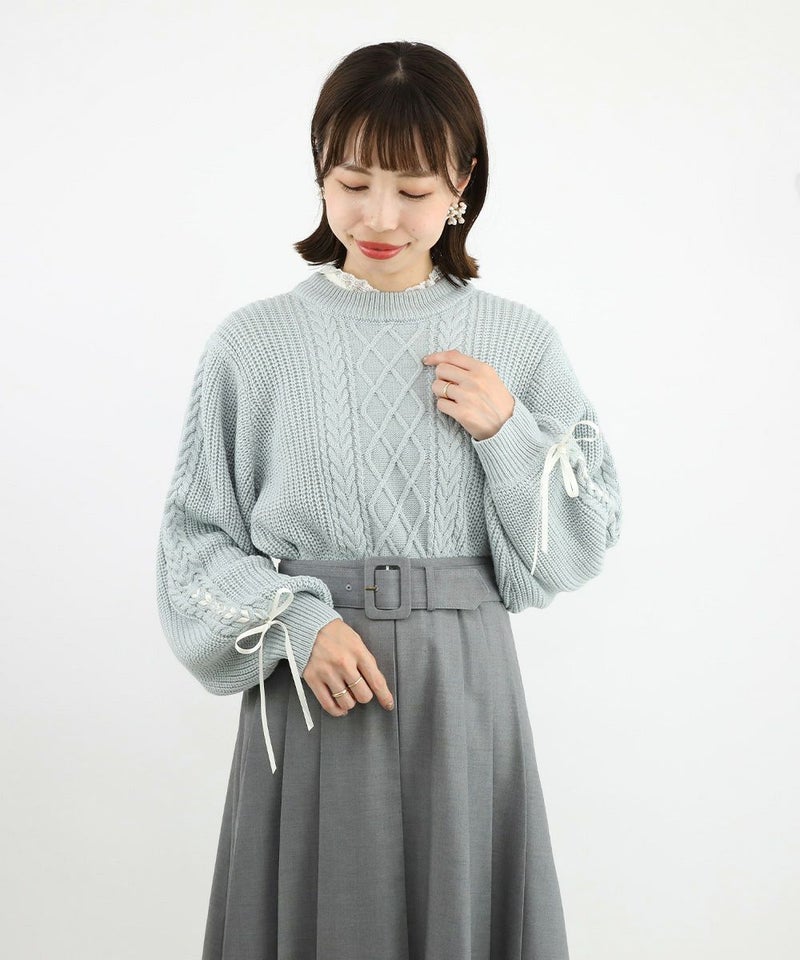 blue gray / 158cm / レーストップスとのレイヤード