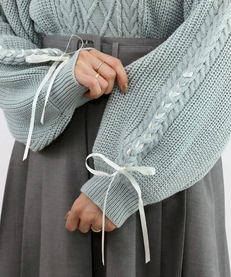 blue gray / 158cm / レーストップスとのレイヤード