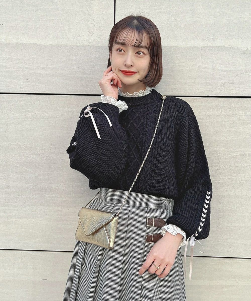 black / 165cm / レーストップスとのレイヤード