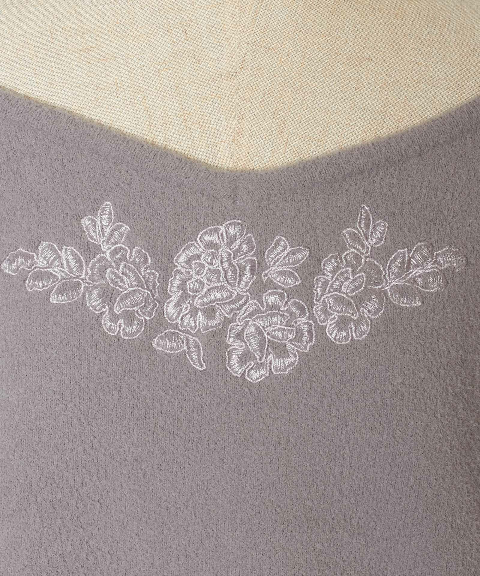 □ローズ同色刺繍シャギーニットプルオーバー/an another angelus