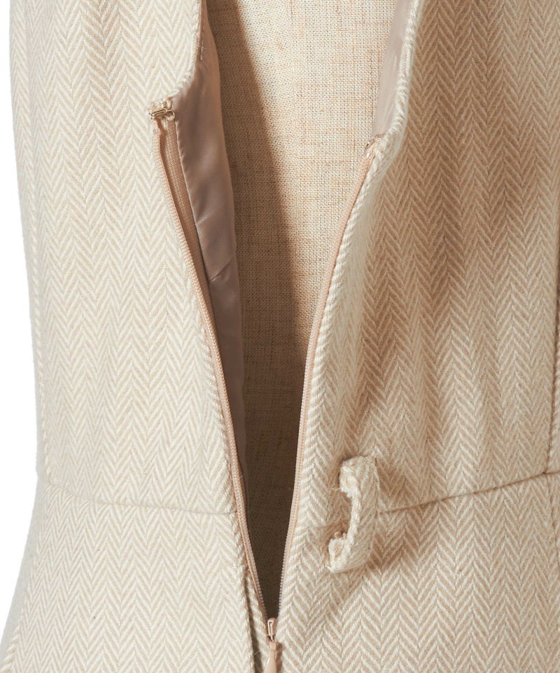 サイドファスナー (beige×white)
