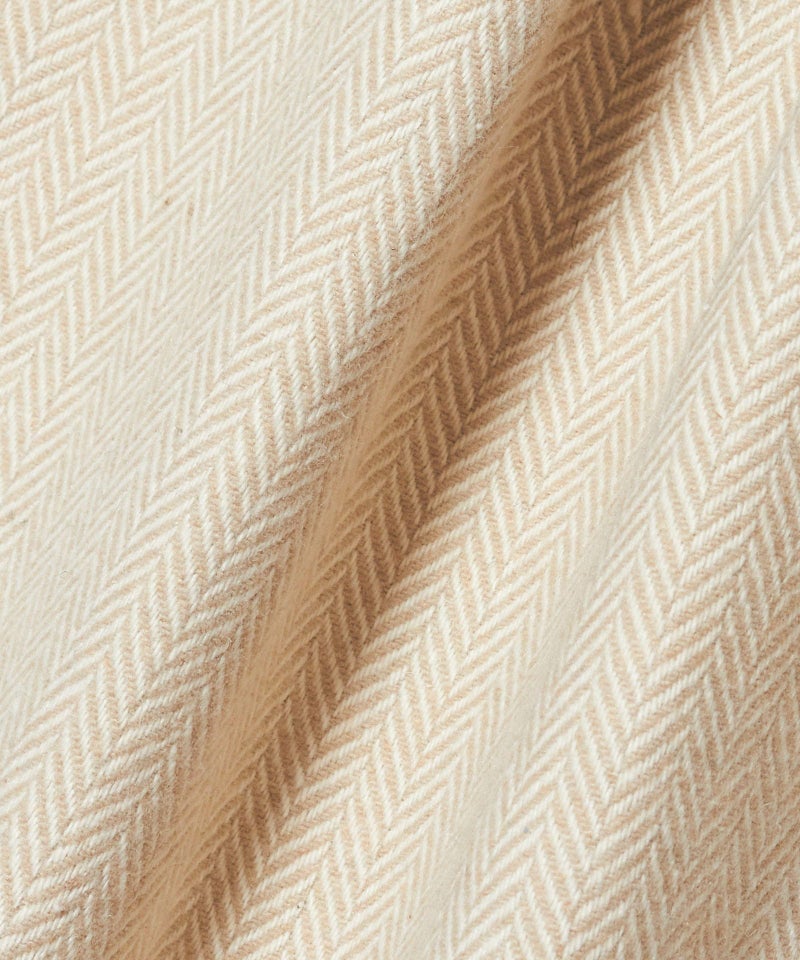 生地アップ (beige×white)