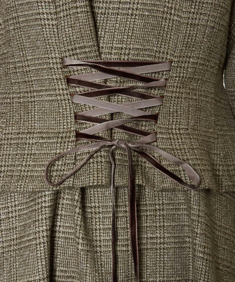 レースアップ部分 (brown×white)