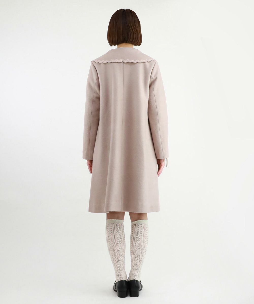 未使用品：フィント（Fi.n.t）ローズ釦カラーコート PINK ローズ刺繍ビッグカラーコート/F i.n.t [47AD03j005] | F i.n.t公式