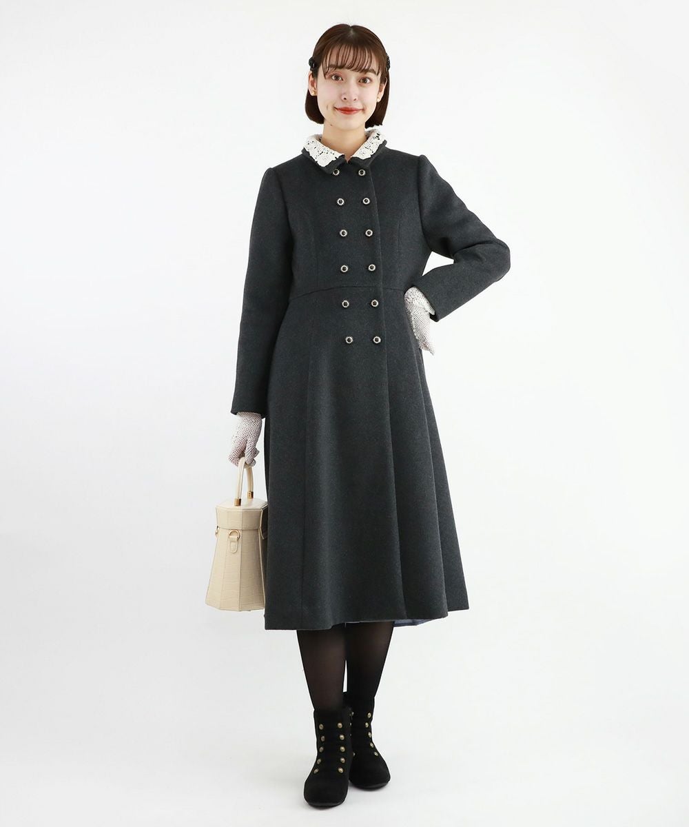 レース衿付きダブル釦コート/an another angelus [47BD03j008] | F