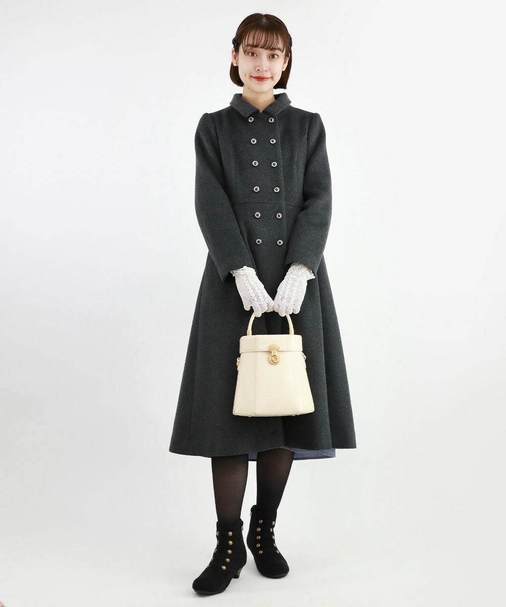 レース衿付きダブル釦コート/an another angelus [47BD03j008] | F