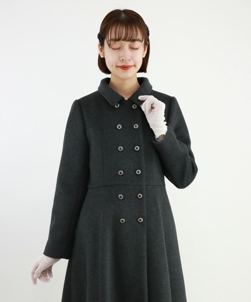 レース衿付きダブル釦コート/an another angelus [47BD03j008] | F