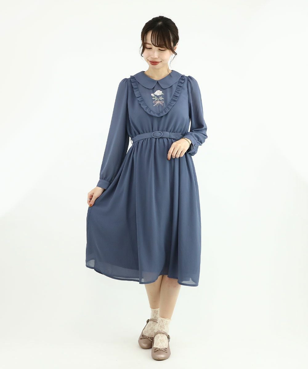 □ローズミニブーケ刺繍シアーワンピース/F i.n.t [49AE02j003] | F