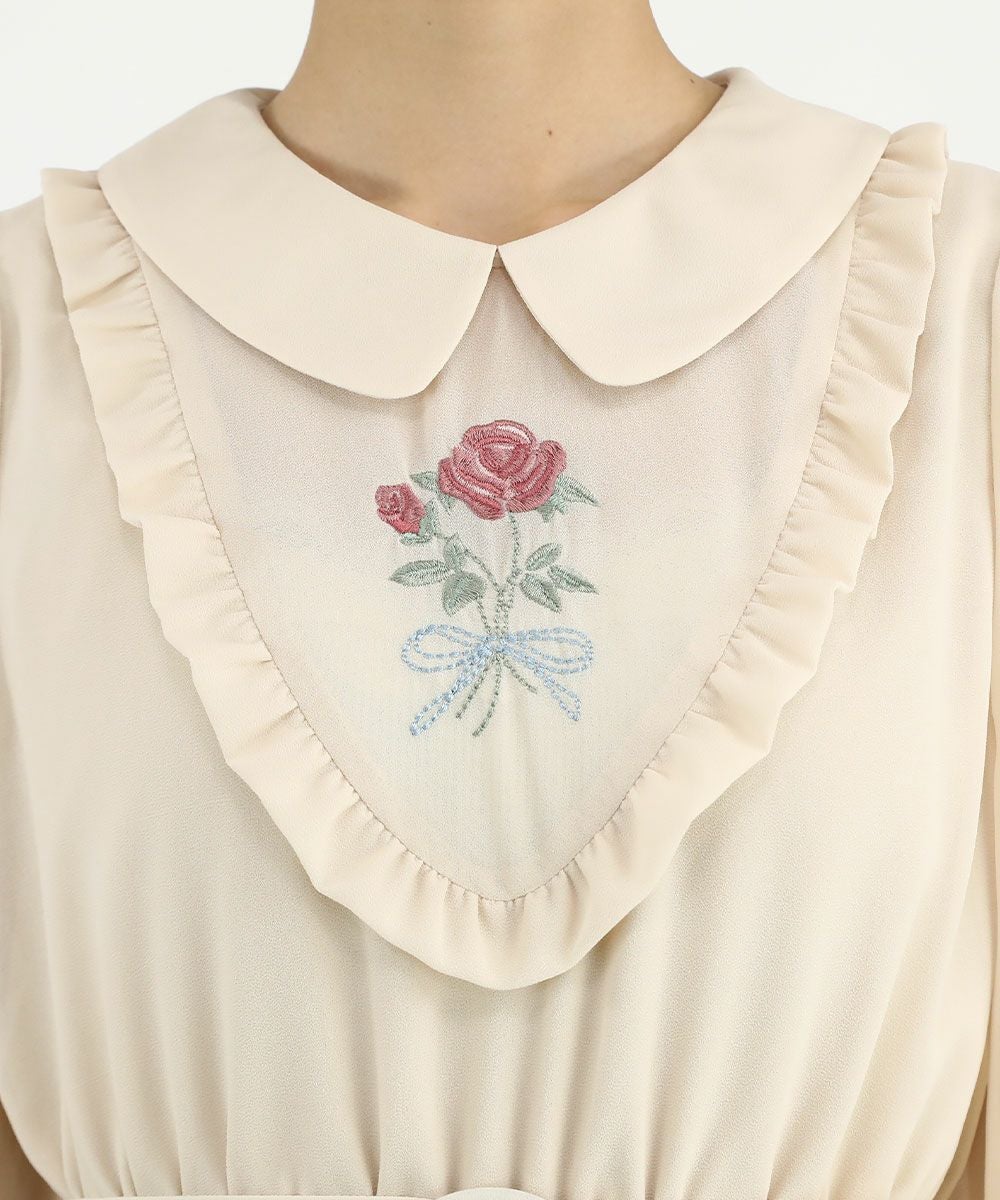 □ローズミニブーケ刺繍シアーワンピース/F i.n.t [49AE02j003] | F