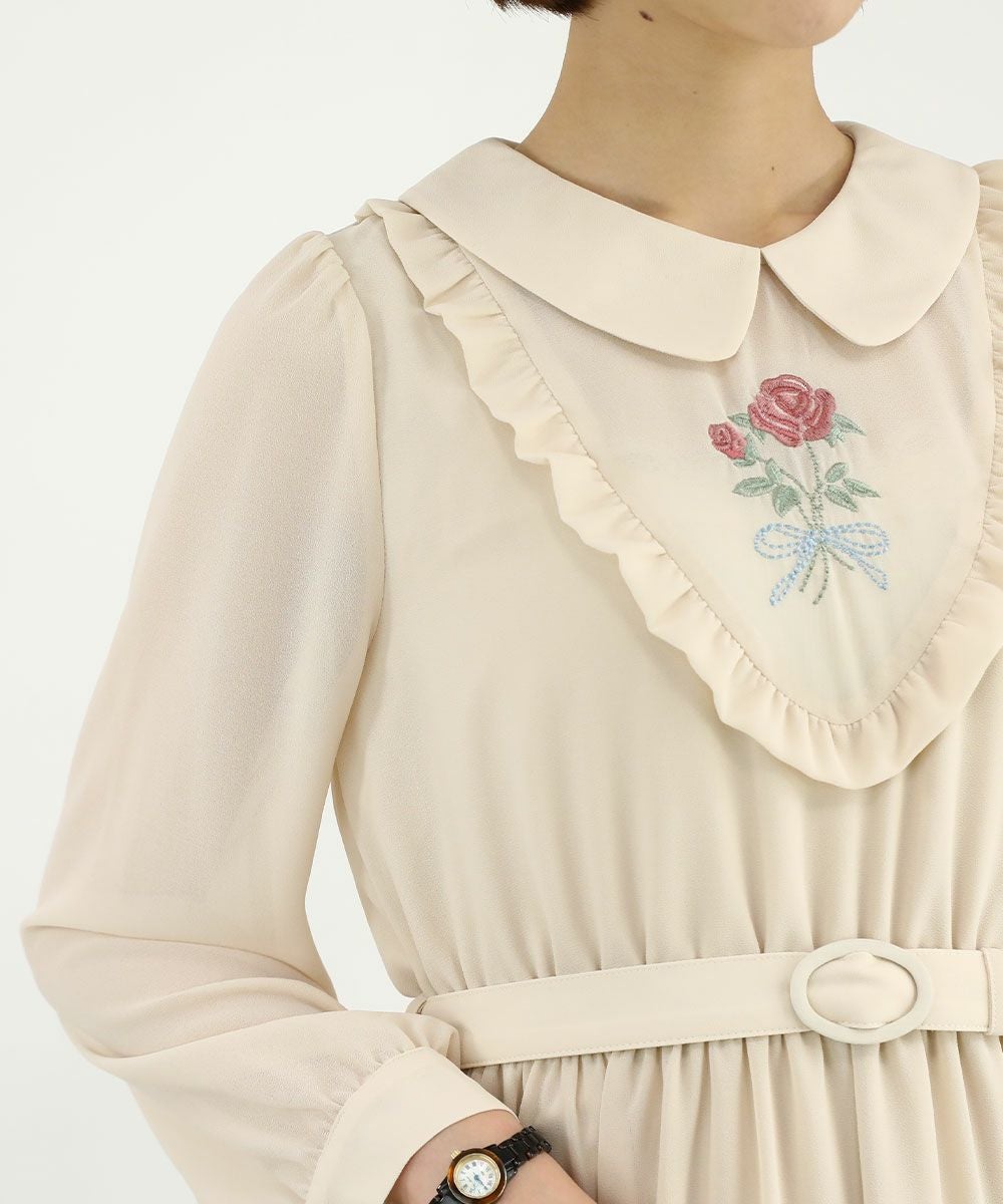 □ローズミニブーケ刺繍シアーワンピース/F i.n.t [49AE02j003] | F