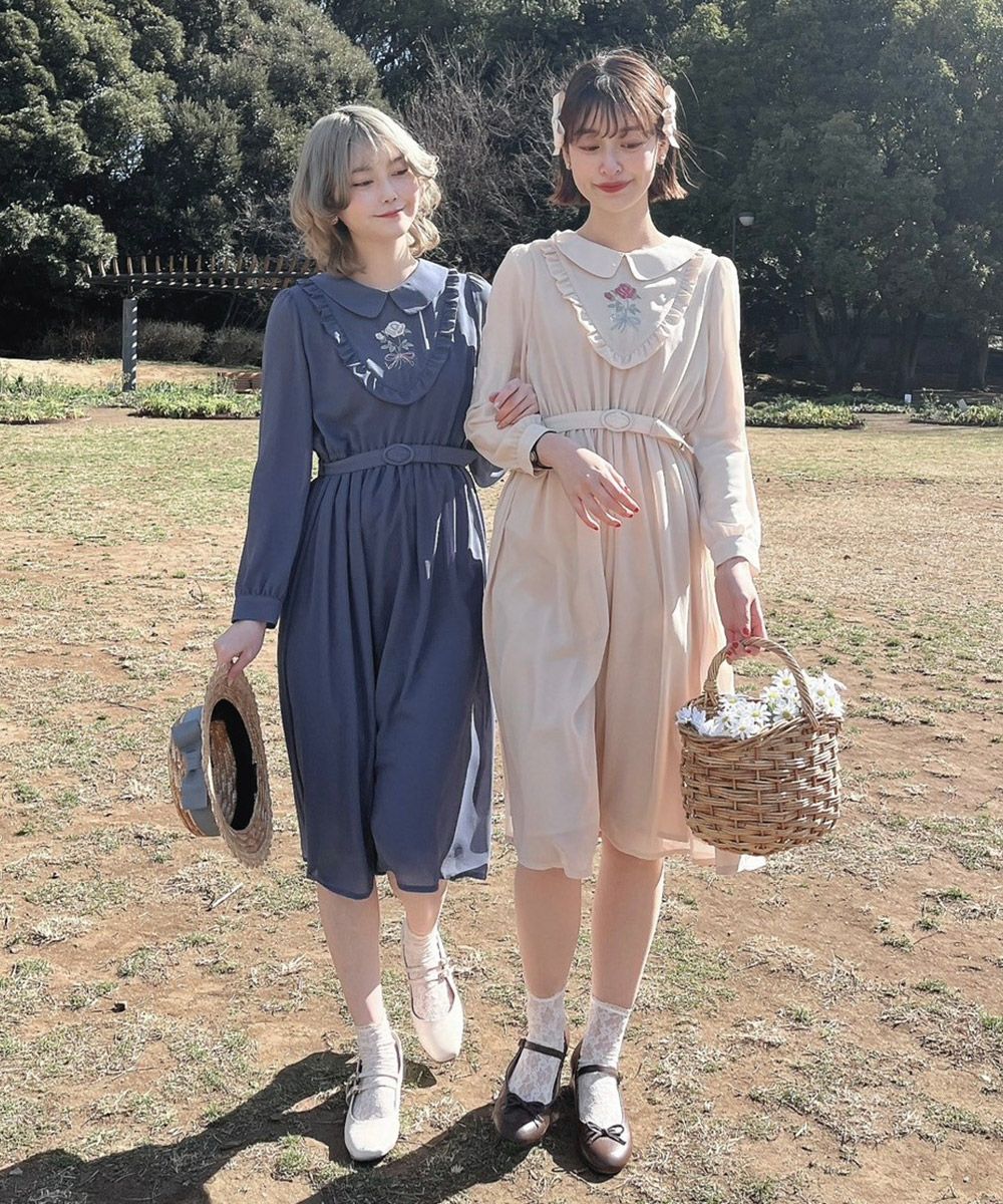 □ローズミニブーケ刺繍シアーワンピース/F i.n.t [49AE02j003] | F